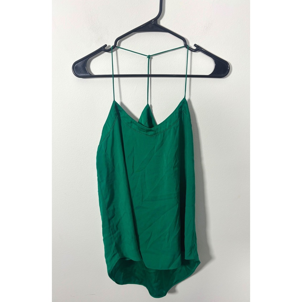 Express Emerald Green Satin T-Back Camisole Tank Top Small Petite